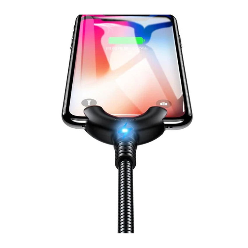 Products Baseus O-type Car Mount lighting cable attached with iPhone